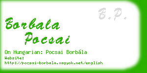 borbala pocsai business card